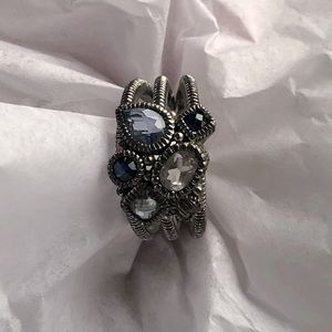 Judith Ripka silver and Topaz (?) ring.